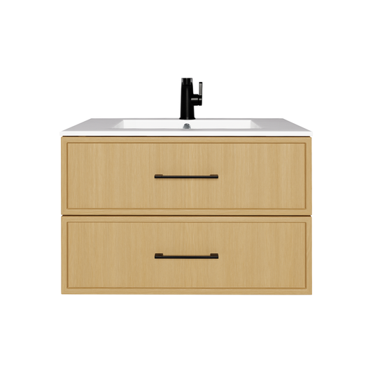 Cassidy 30" Slim Shaker Wall Mount Vanity - Natura