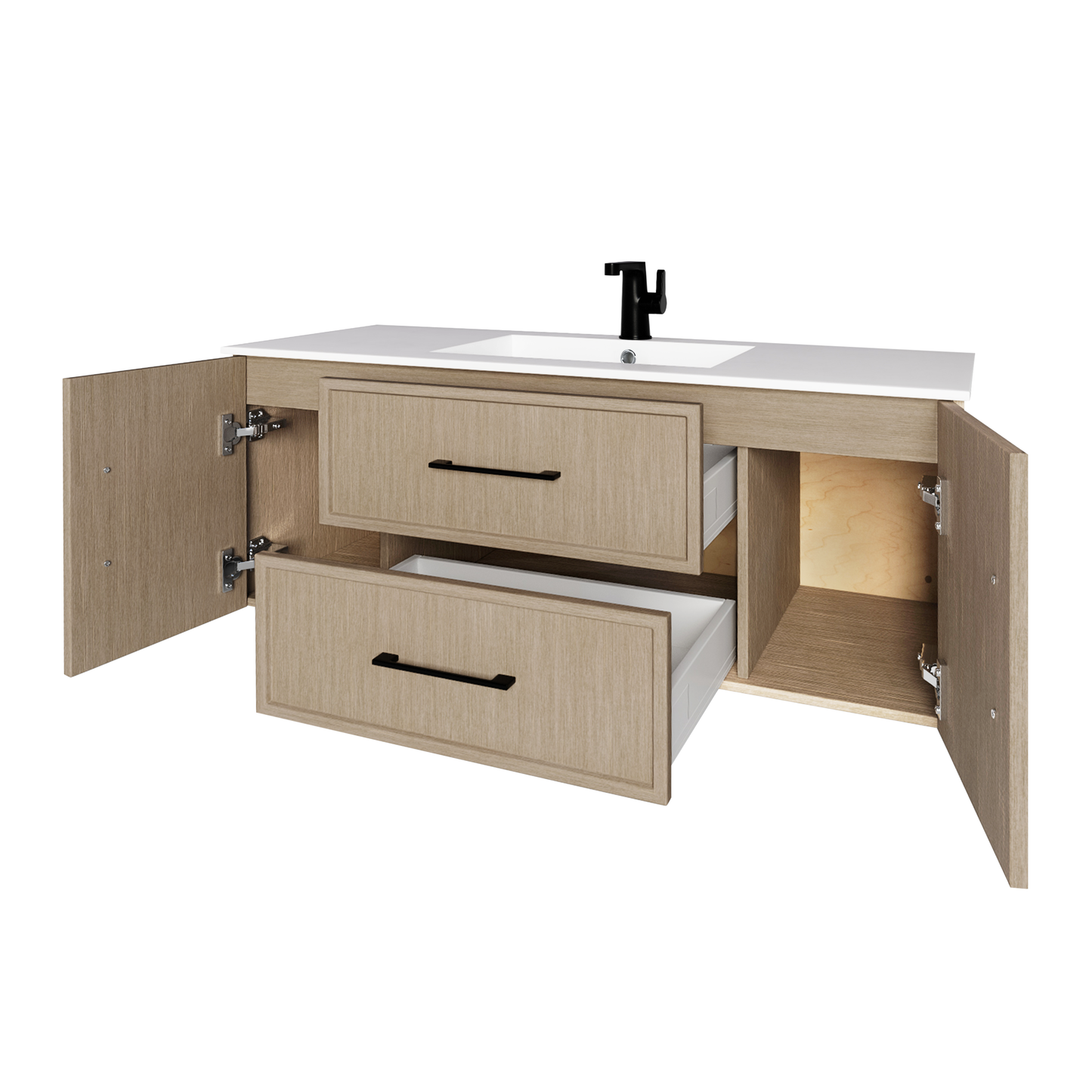 Cassidy 48" Slim Shaker Wall Mount Vanity - Flavia