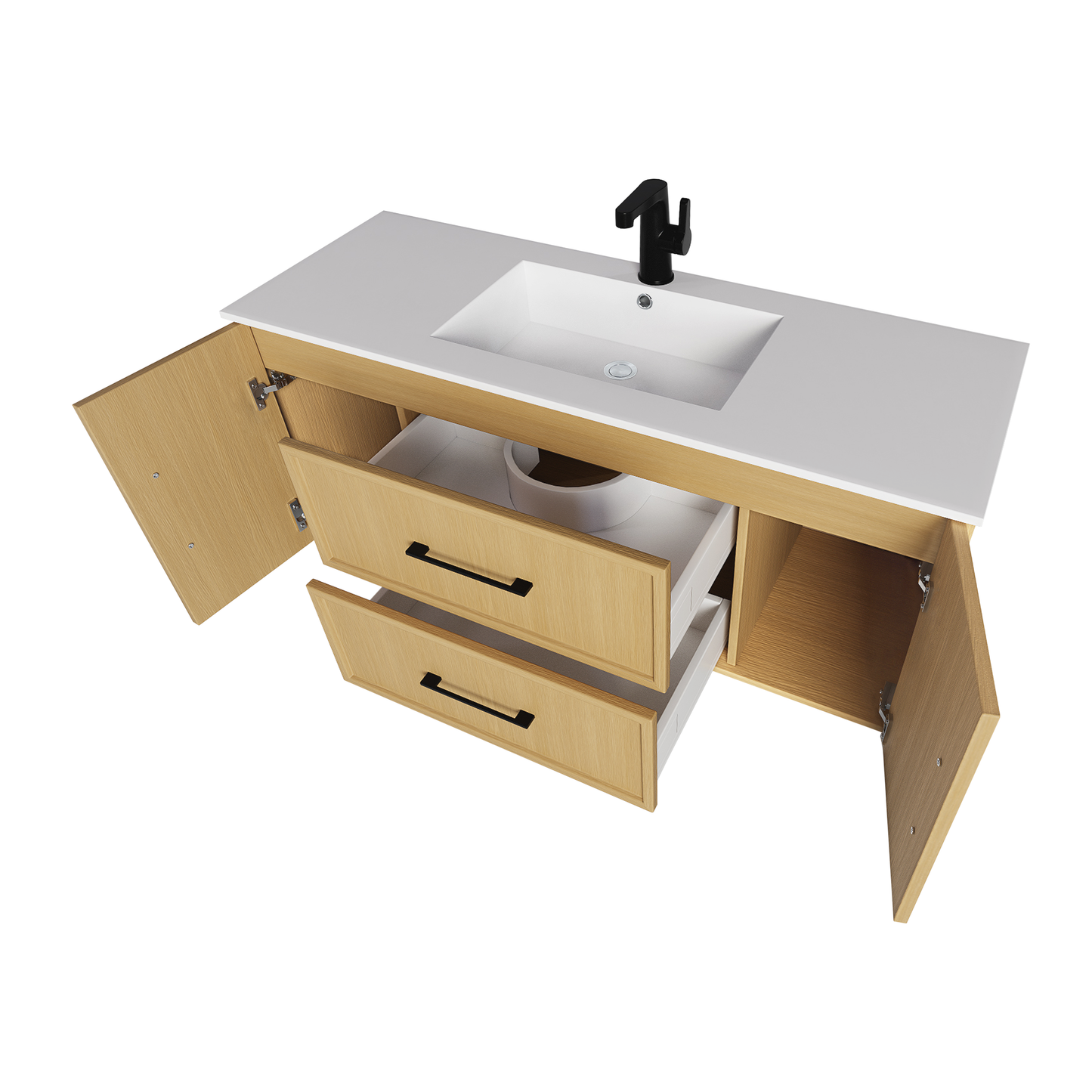 Cassidy 48" Slim Shaker Wall Mount Vanity - Natura