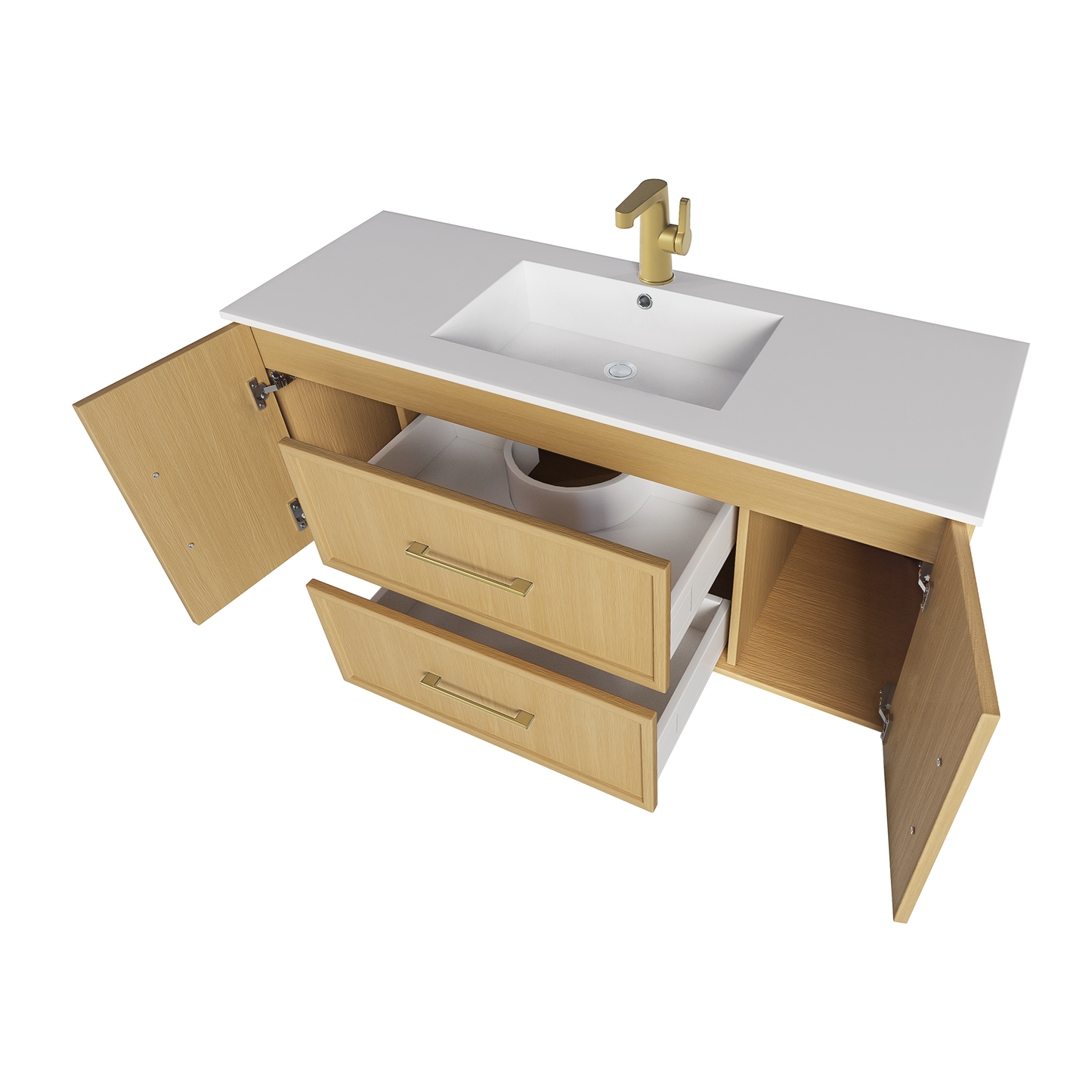 Cassidy 48" Slim Shaker Wall Mount Vanity - Natura