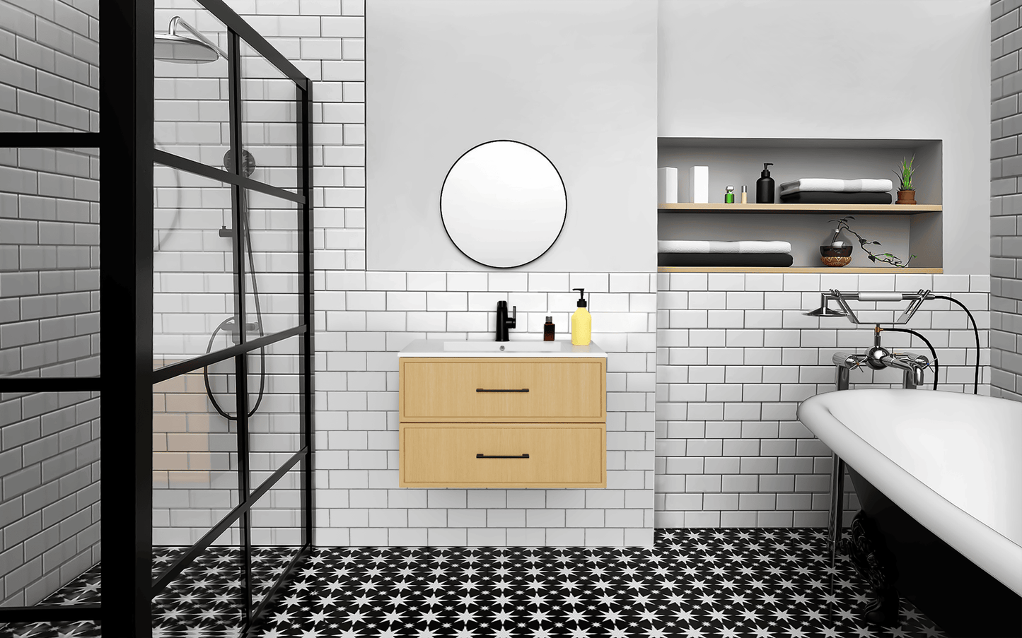 Cassidy 30" Slim Shaker Wall Mount Vanity - Natura