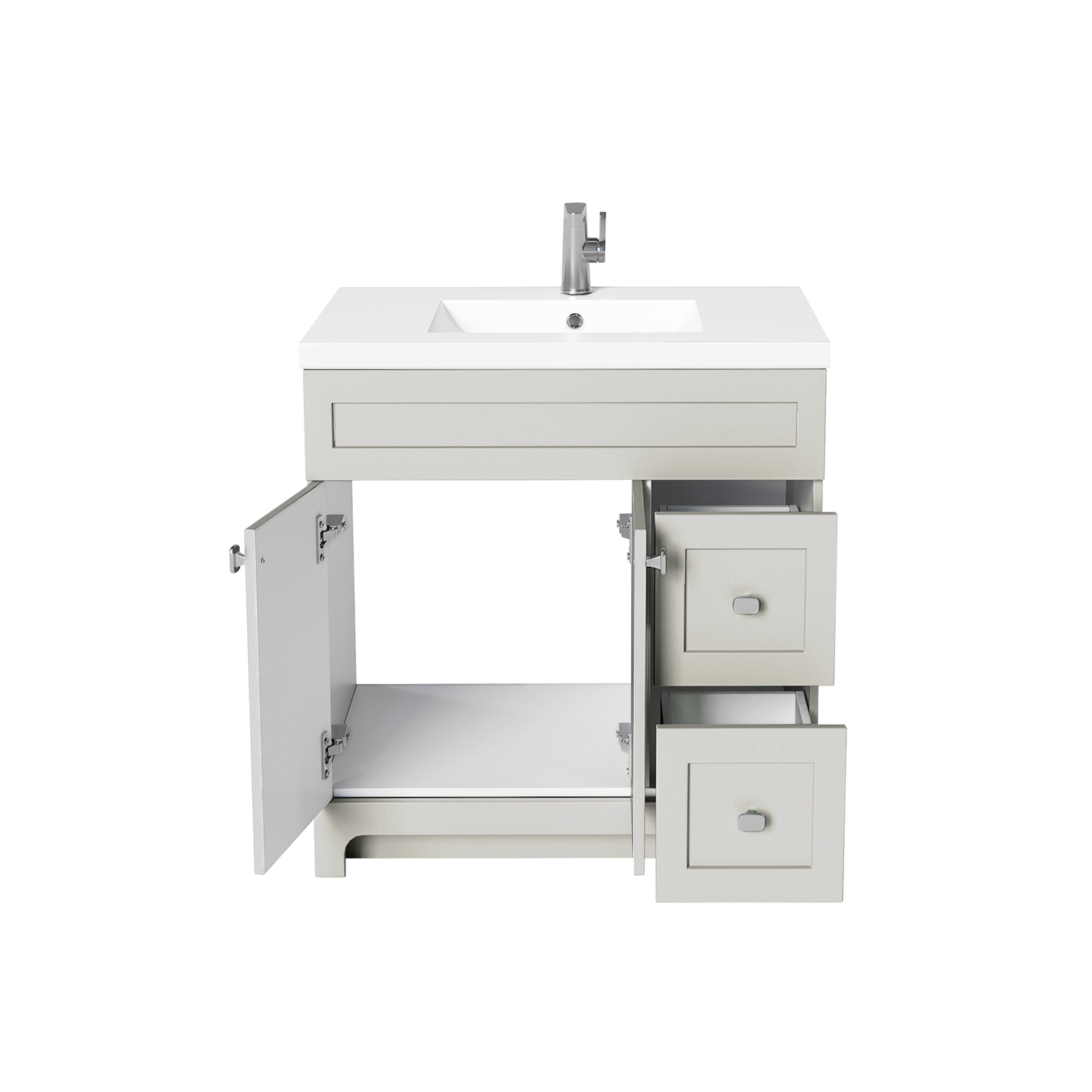 Daisy 36" Freestanding Vanity w/top and Modern Shaker Doors - Willow Grey