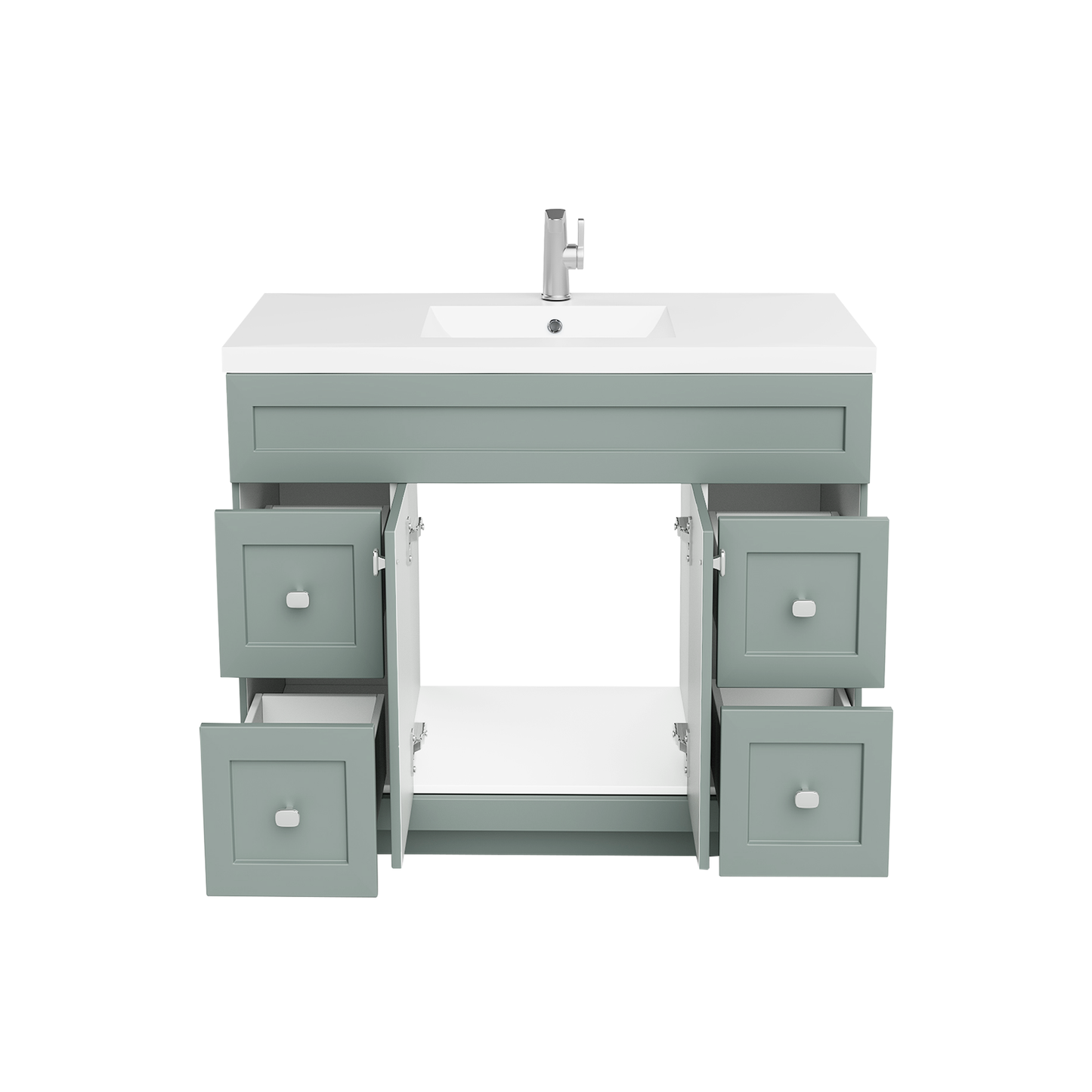 Daisy 48" Freestanding Vanity w/top and Modern Shaker Doors - Serenity