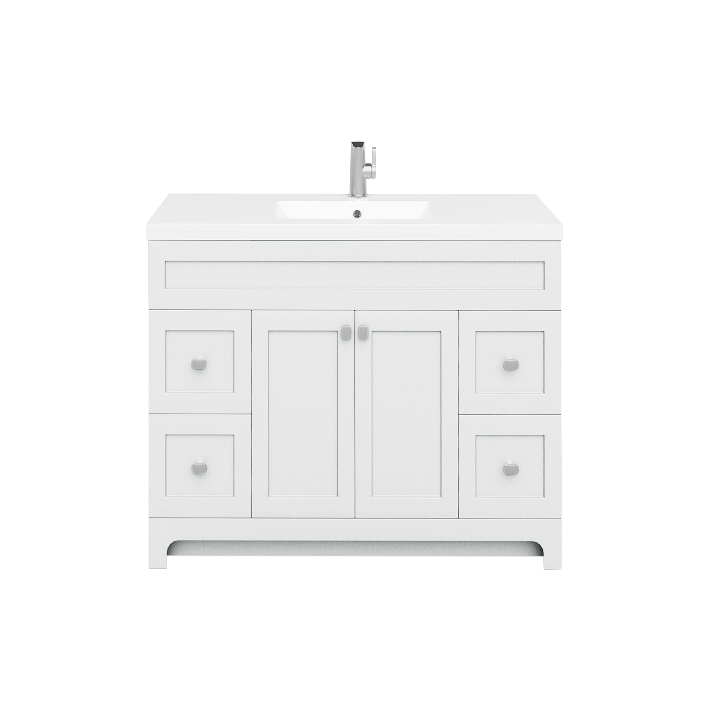 Daisy 48" Freestanding Vanity w/top and Modern Shaker Doors - White