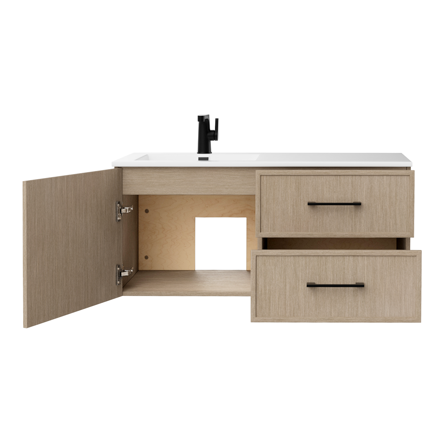 Razza 42" Slim Shaker Wall Mount Vanity with Offset Sink - Flavia