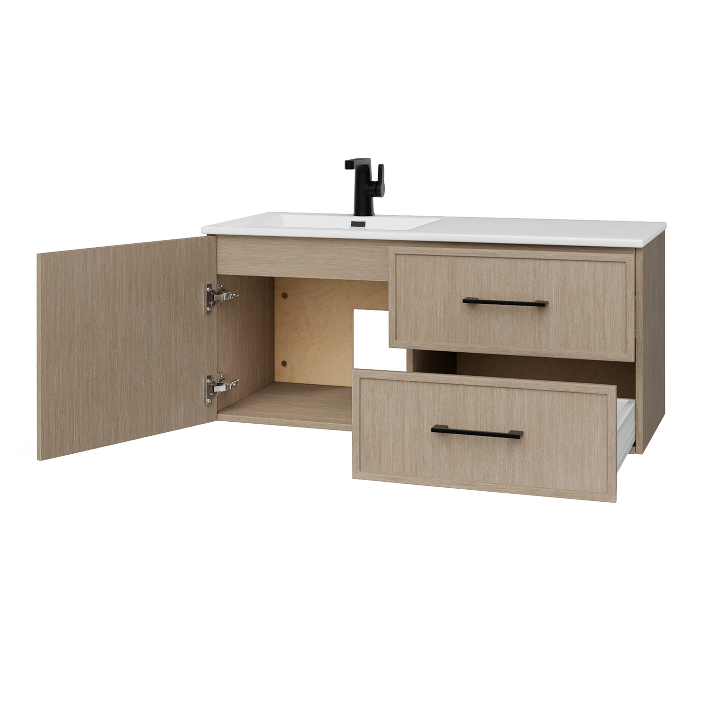 Razza 42" Slim Shaker Wall Mount Vanity with Offset Sink - Flavia
