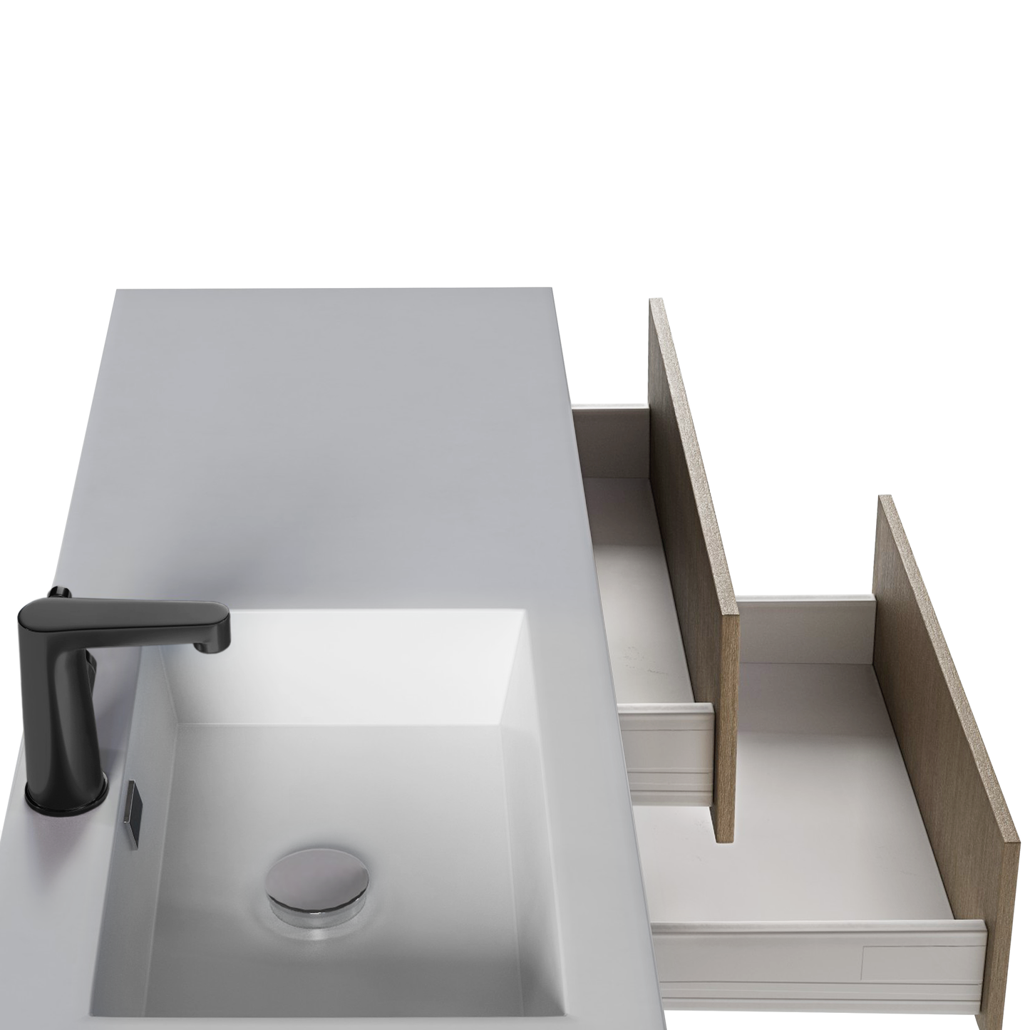 Razza 42" Slim Shaker Wall Mount Vanity with Offset Sink - Flavia