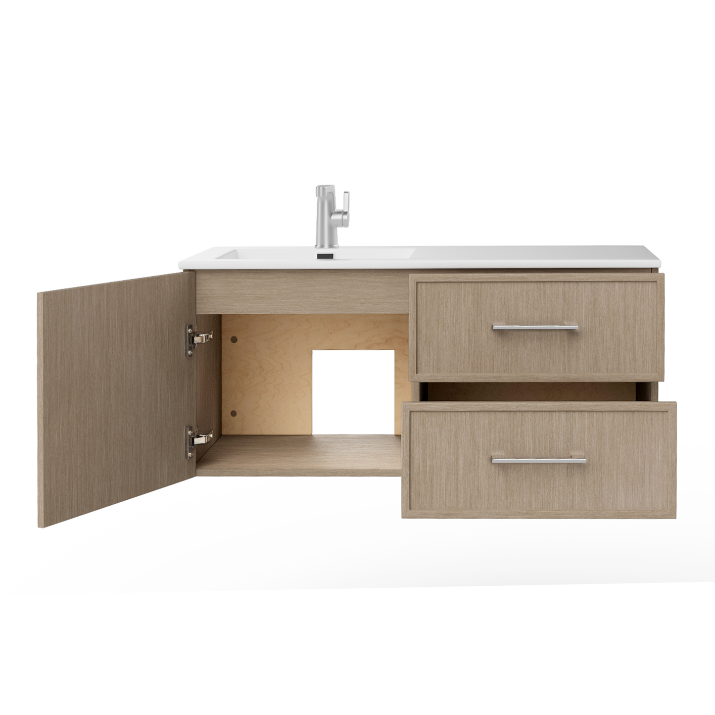Razza 42" Slim Shaker Wall Mount Vanity with Offset Sink - Flavia