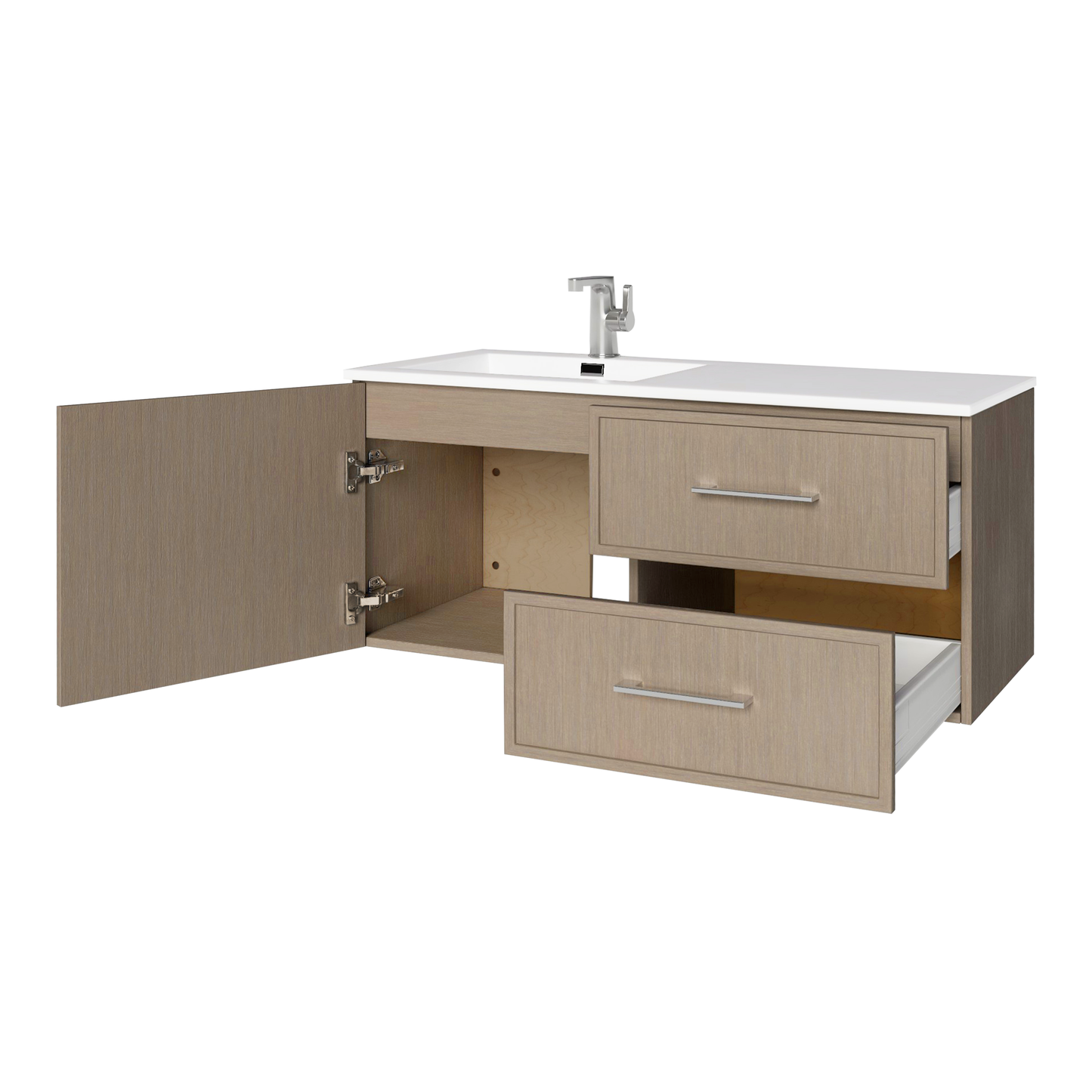 Razza 42" Slim Shaker Wall Mount Vanity with Offset Sink - Flavia