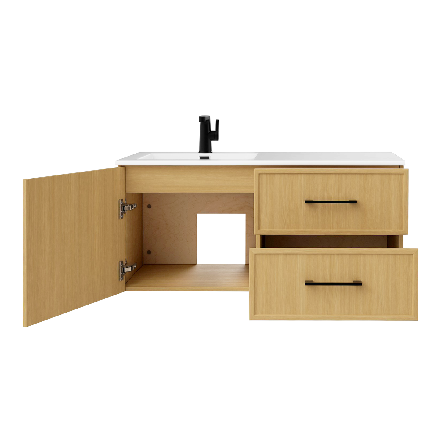 Razza 42" Slim Shaker Wall Mount Vanity with Offset Sink - Natura