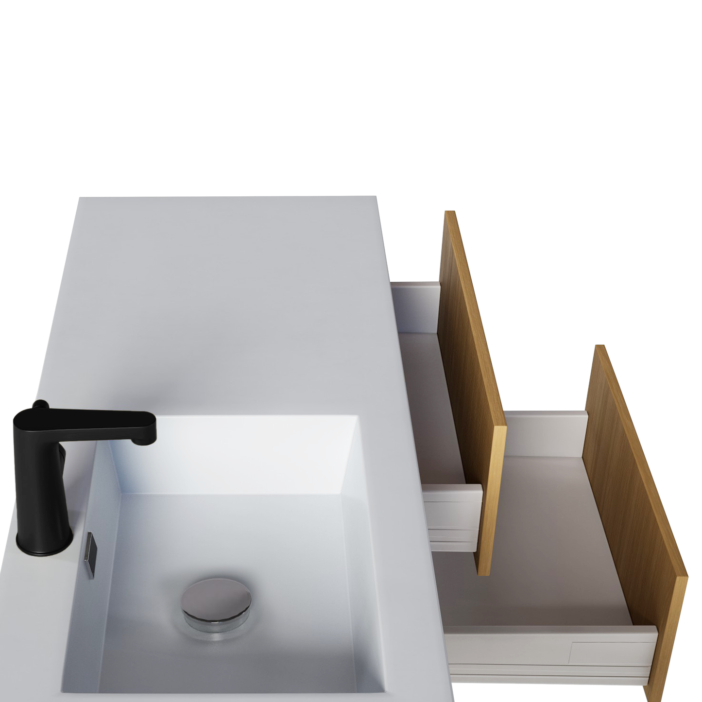 Razza 42" Slim Shaker Wall Mount Vanity with Offset Sink - Natura