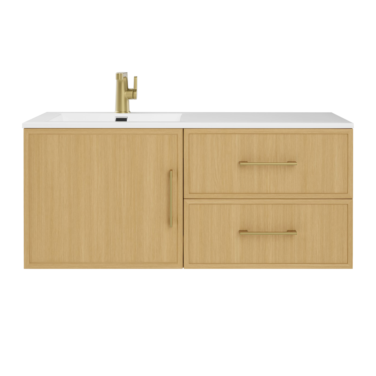Razza 42" Slim Shaker Wall Mount Vanity with Offset Sink - Natura