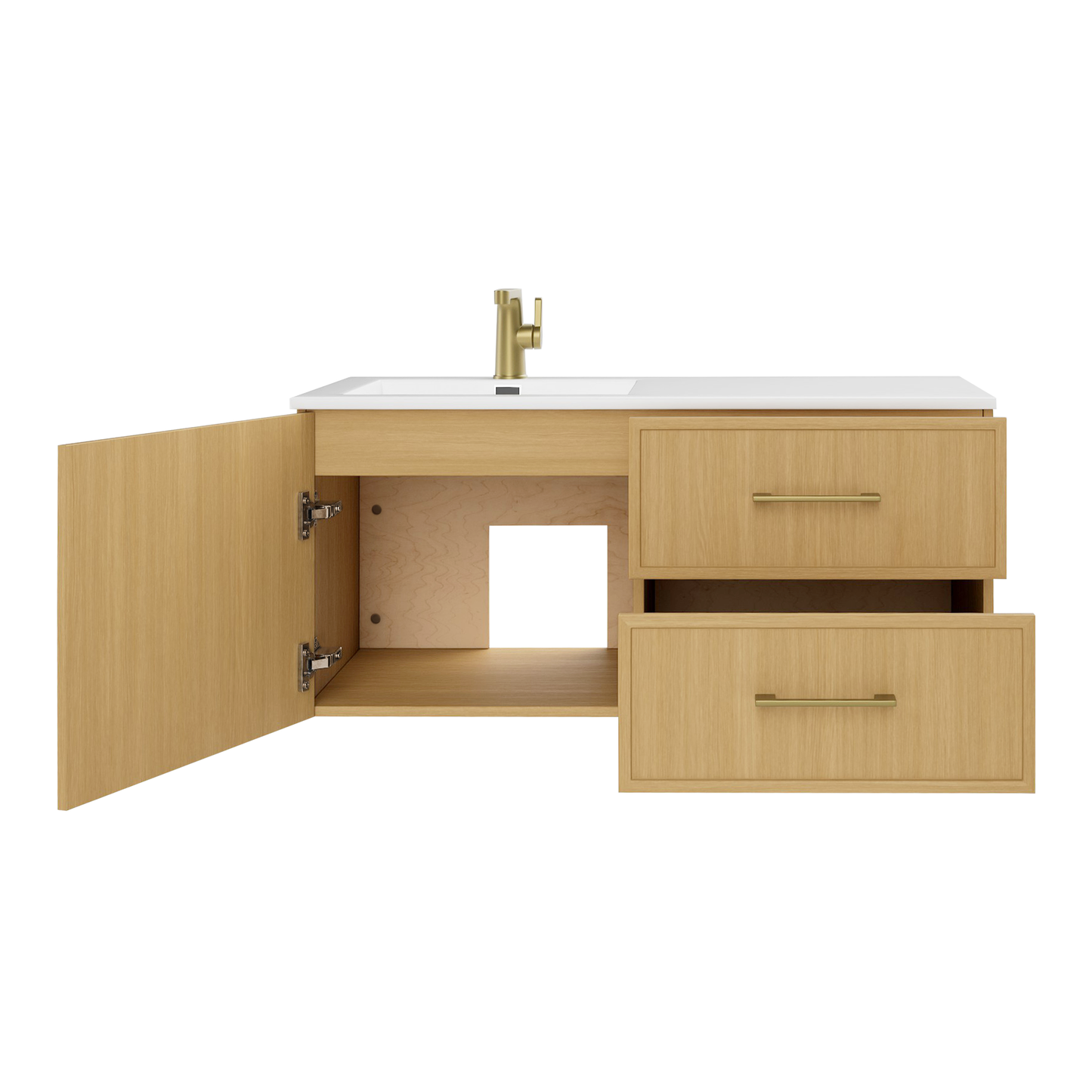 Razza 42" Slim Shaker Wall Mount Vanity with Offset Sink - Natura