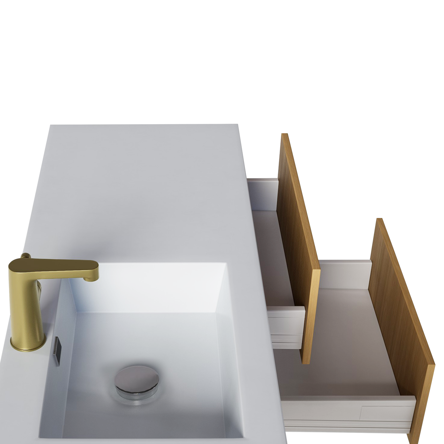 Razza 42" Slim Shaker Wall Mount Vanity with Offset Sink - Natura
