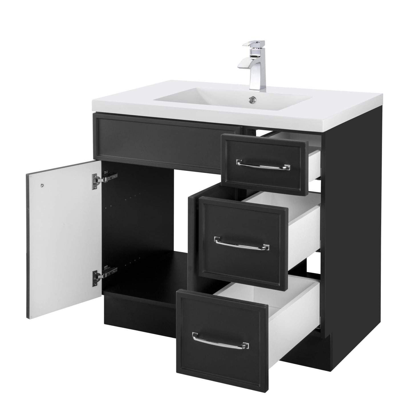 Manhattan 36" Single Sink Freestanding Bathroom Vanity - Black