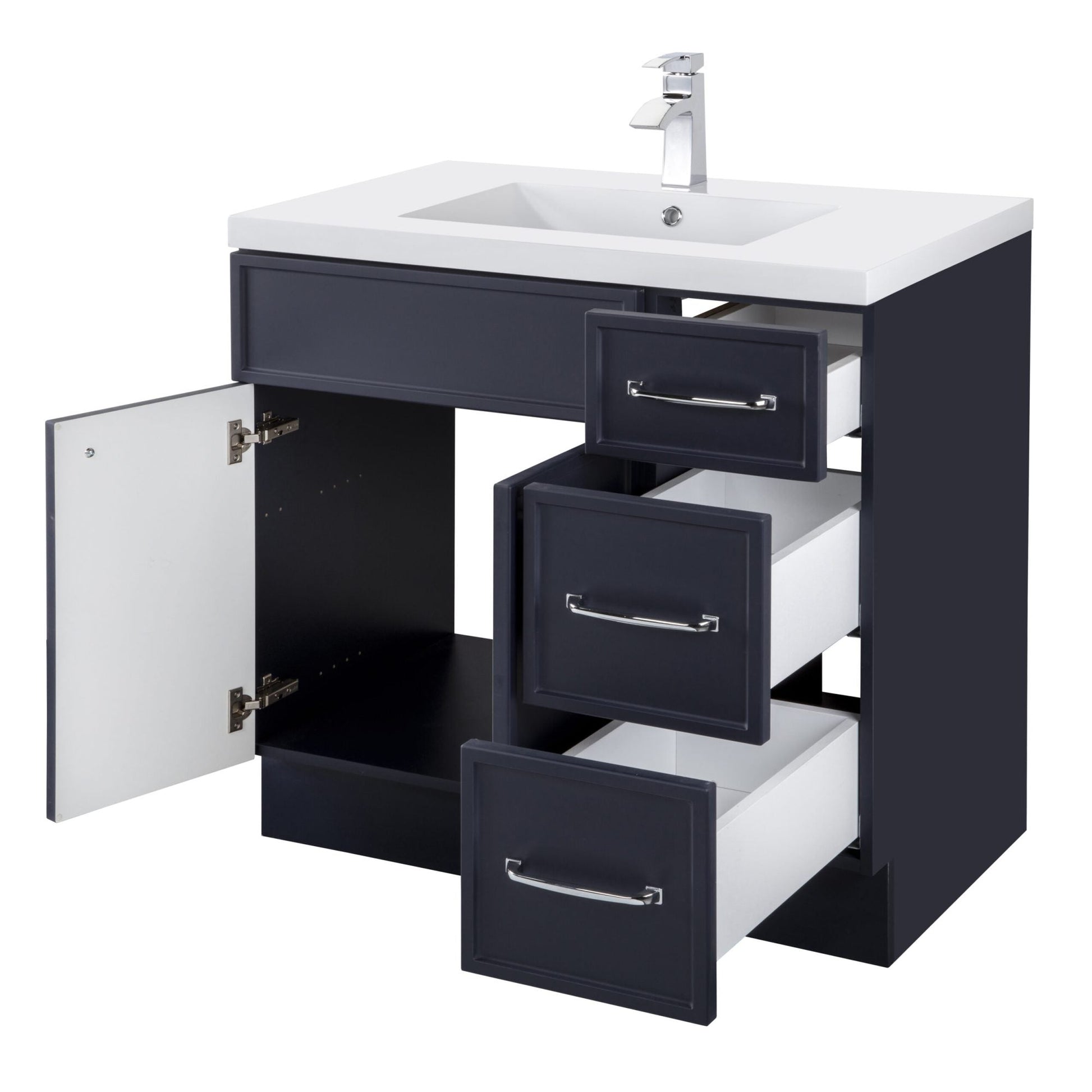 Manhattan 36" Single Sink Freestanding Bathroom Vanity - Blue