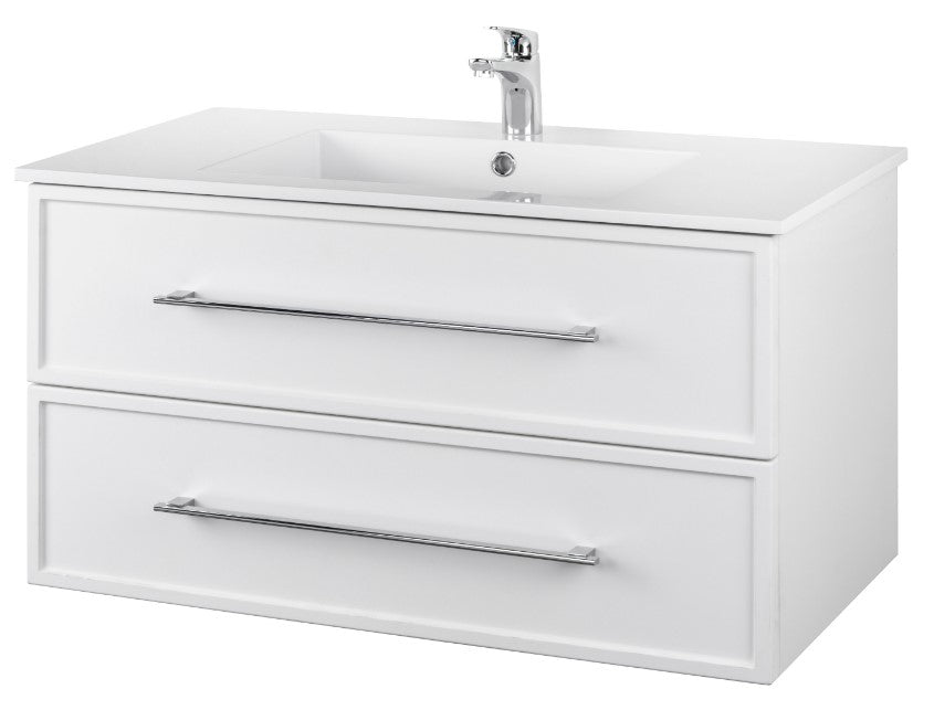 Milano 36" Wall Mount Shaker Vanity - White