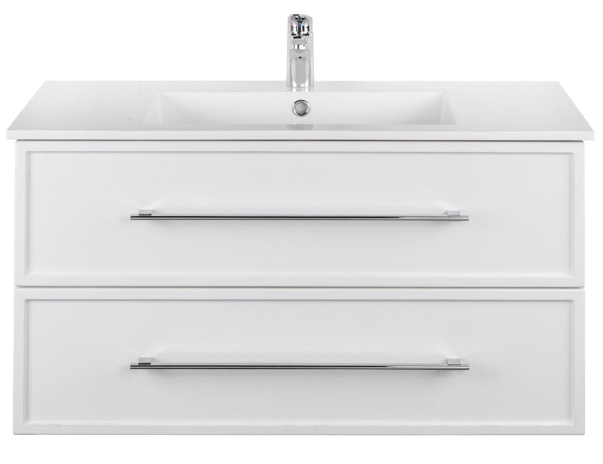 Milano 36" Wall Mount Shaker Vanity - White