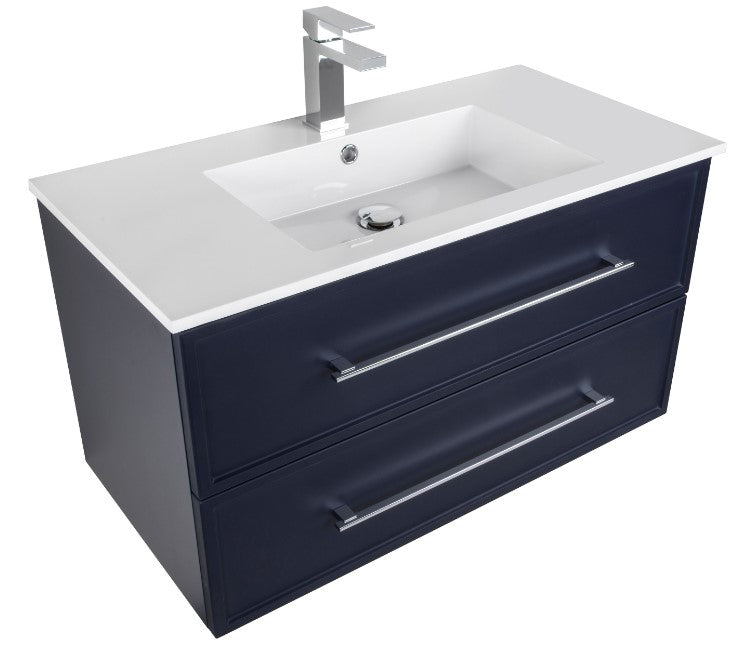 Milano 36" Wall Mount Shaker Vanity - Blue