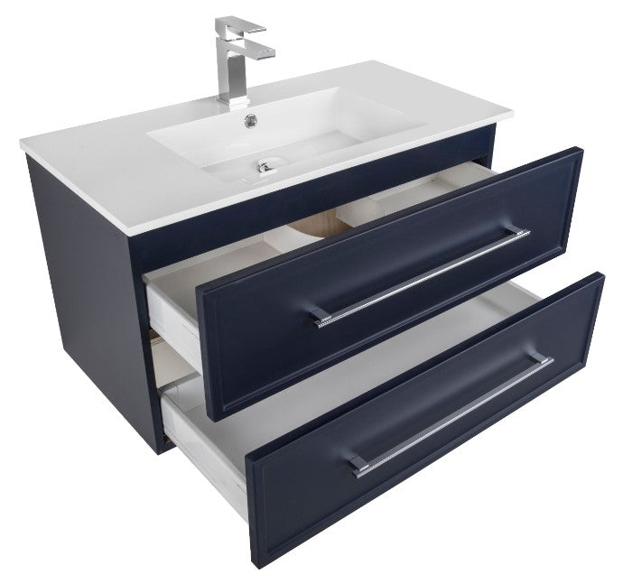 Milano 36" Wall Mount Shaker Vanity - Blue