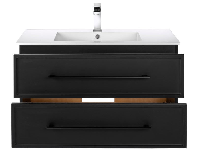 Milano 36" Wall Mount Shaker Vanity - Black