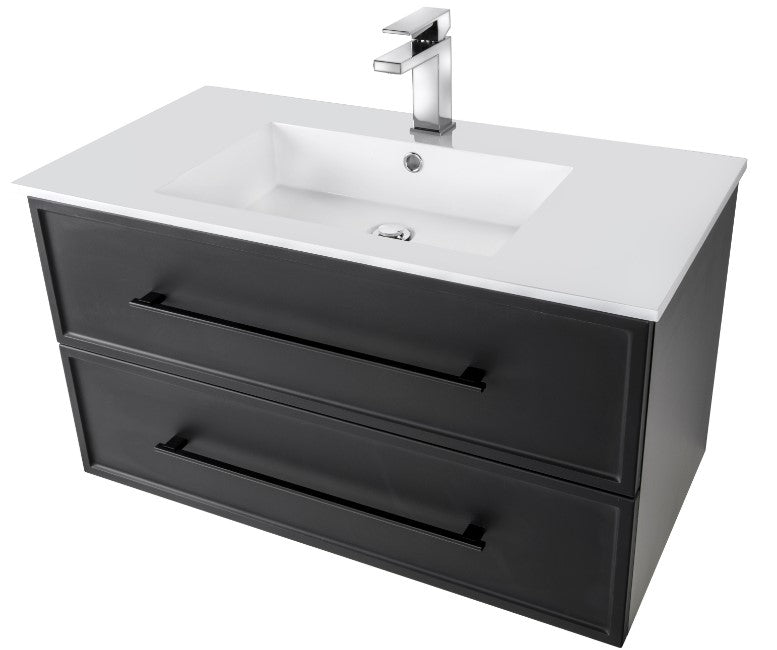 Milano 36" Wall Mount Shaker Vanity - Black
