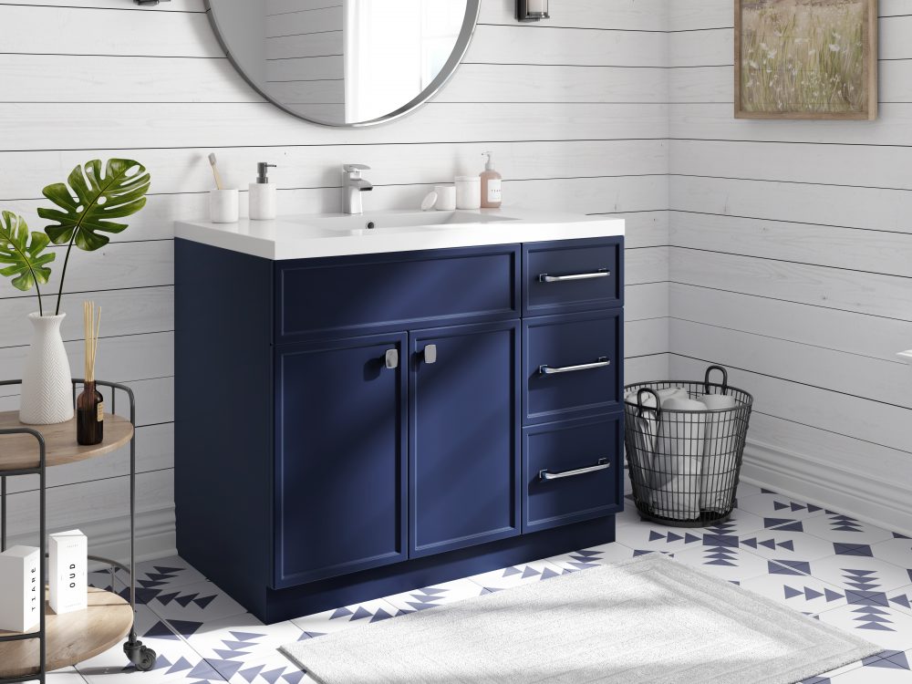 Manhattan 36" Single Sink Freestanding Bathroom Vanity - Blue