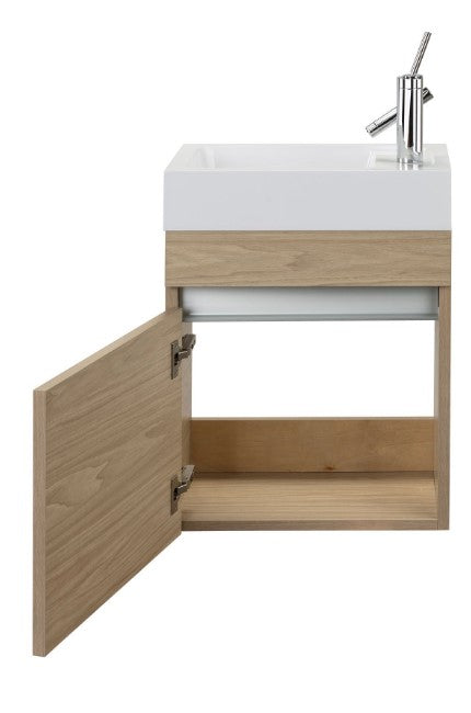 Piccolo 18" Space Saver Wall Mount Bathroom Vanity - Straw