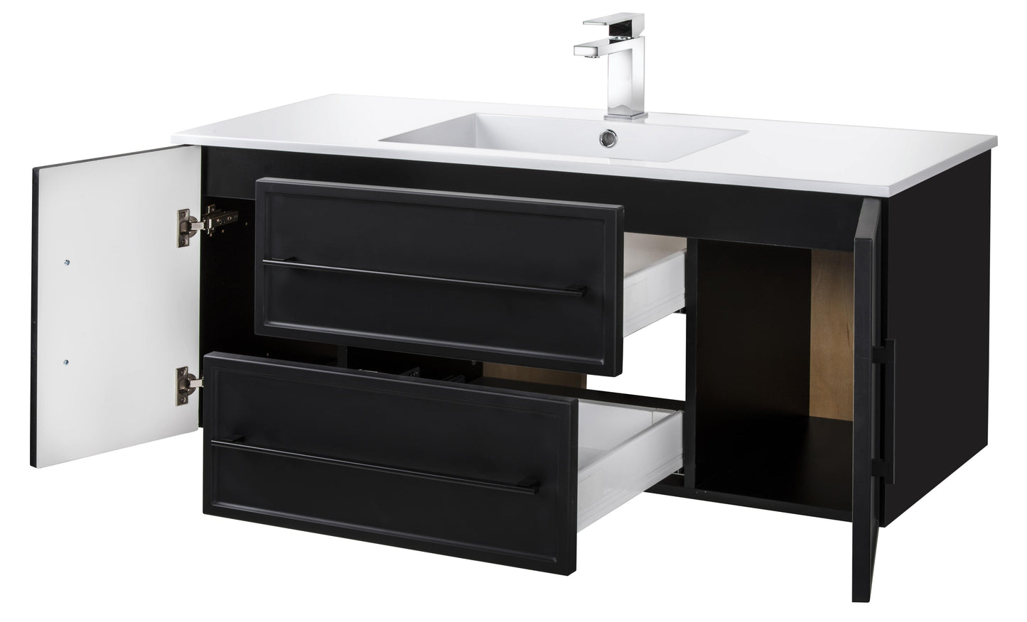 Milano 48" Wall Mount Shaker Vanity - Black