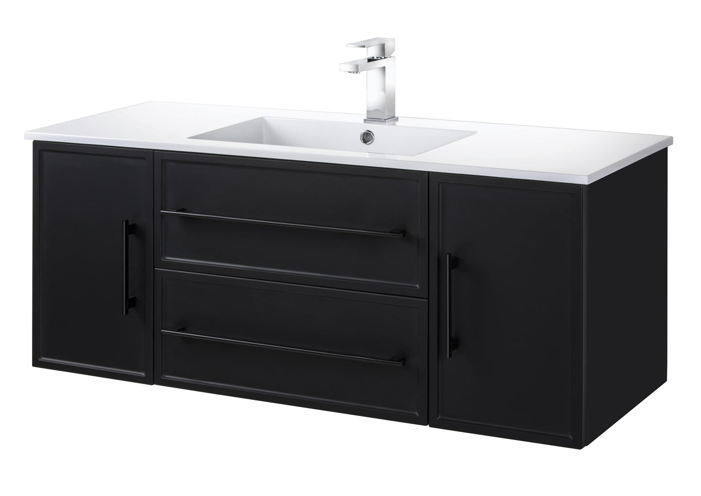 Milano 48" Wall Mount Shaker Vanity - Black