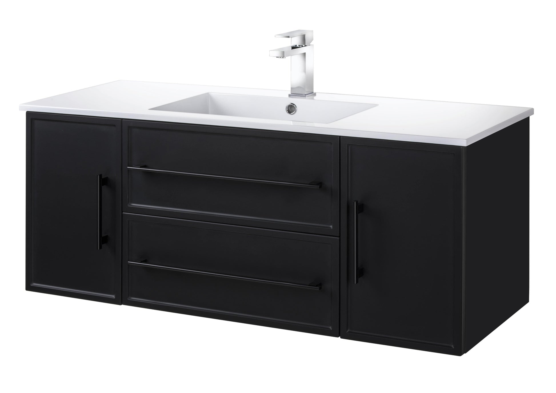 Milano 48" Wall Mount Shaker Vanity - Black