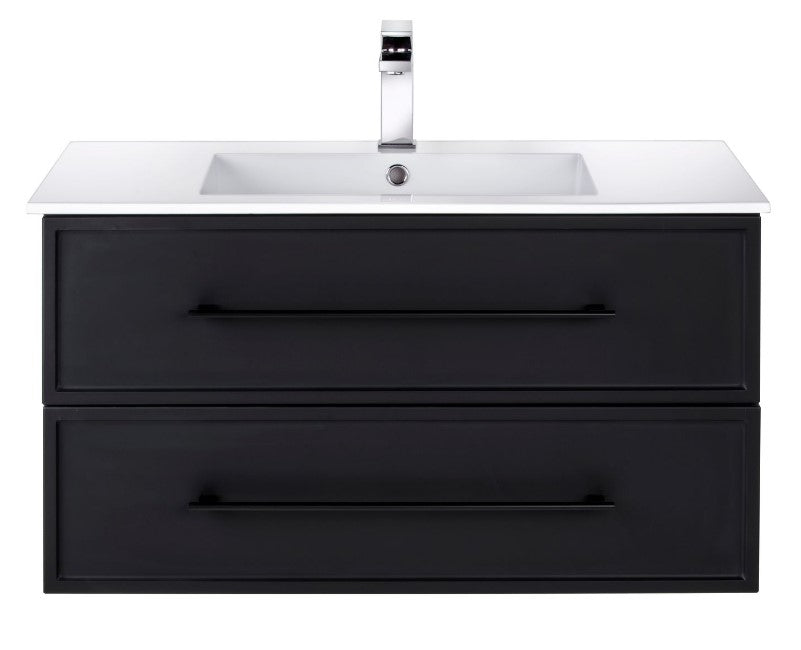 Milano 36" Wall Mount Shaker Vanity - Black