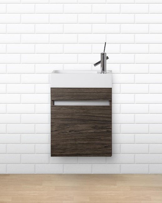 Piccolo 18" Space Saver Wall Mount Bathroom Vanity - Tete a Tete