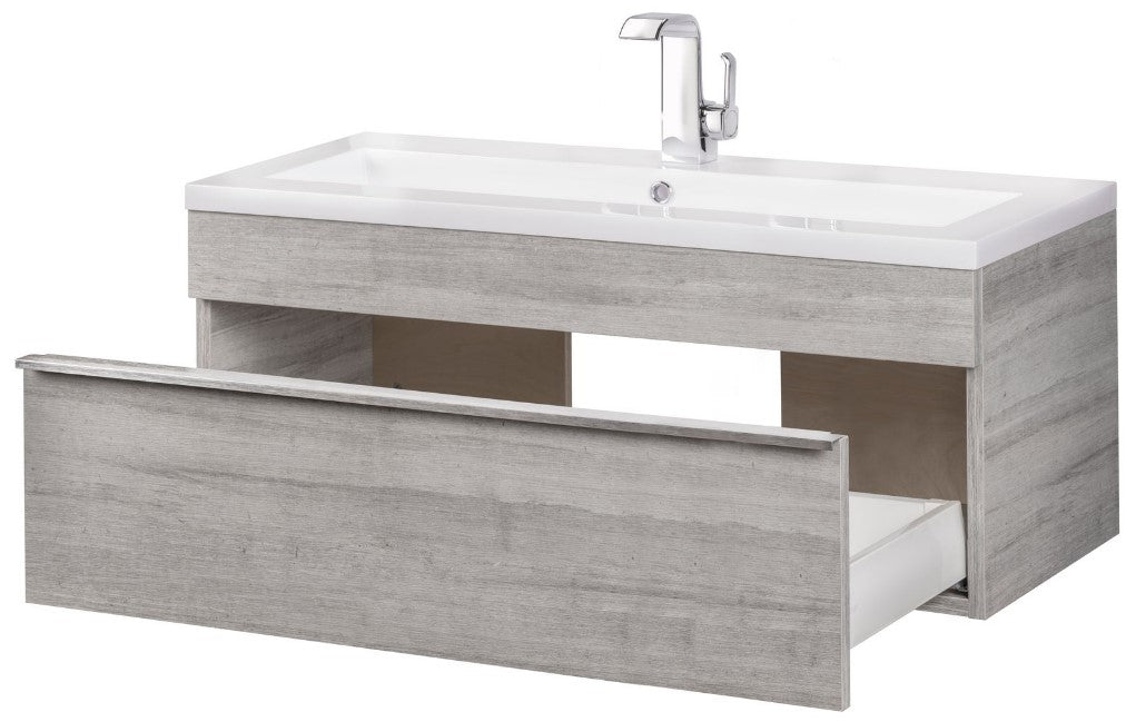 Trough 42" Wall Mount Modern Bathroom Vanity - Soho