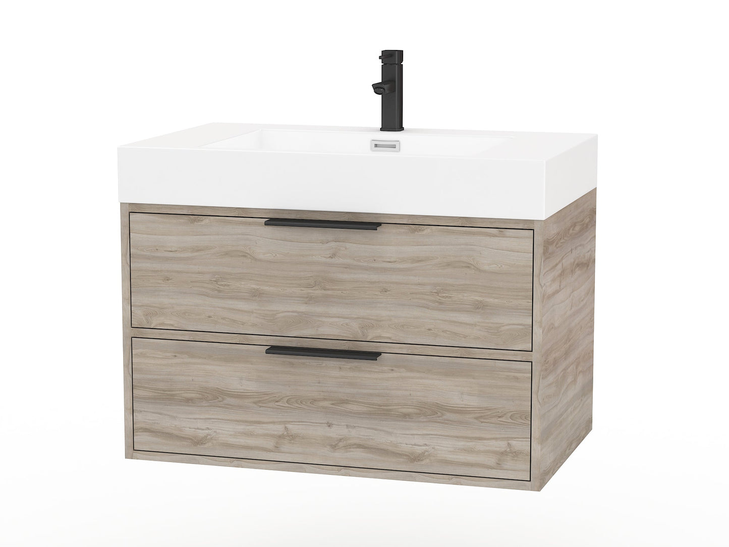Savoy 30" Modern Wall Mount Vanity - Silk