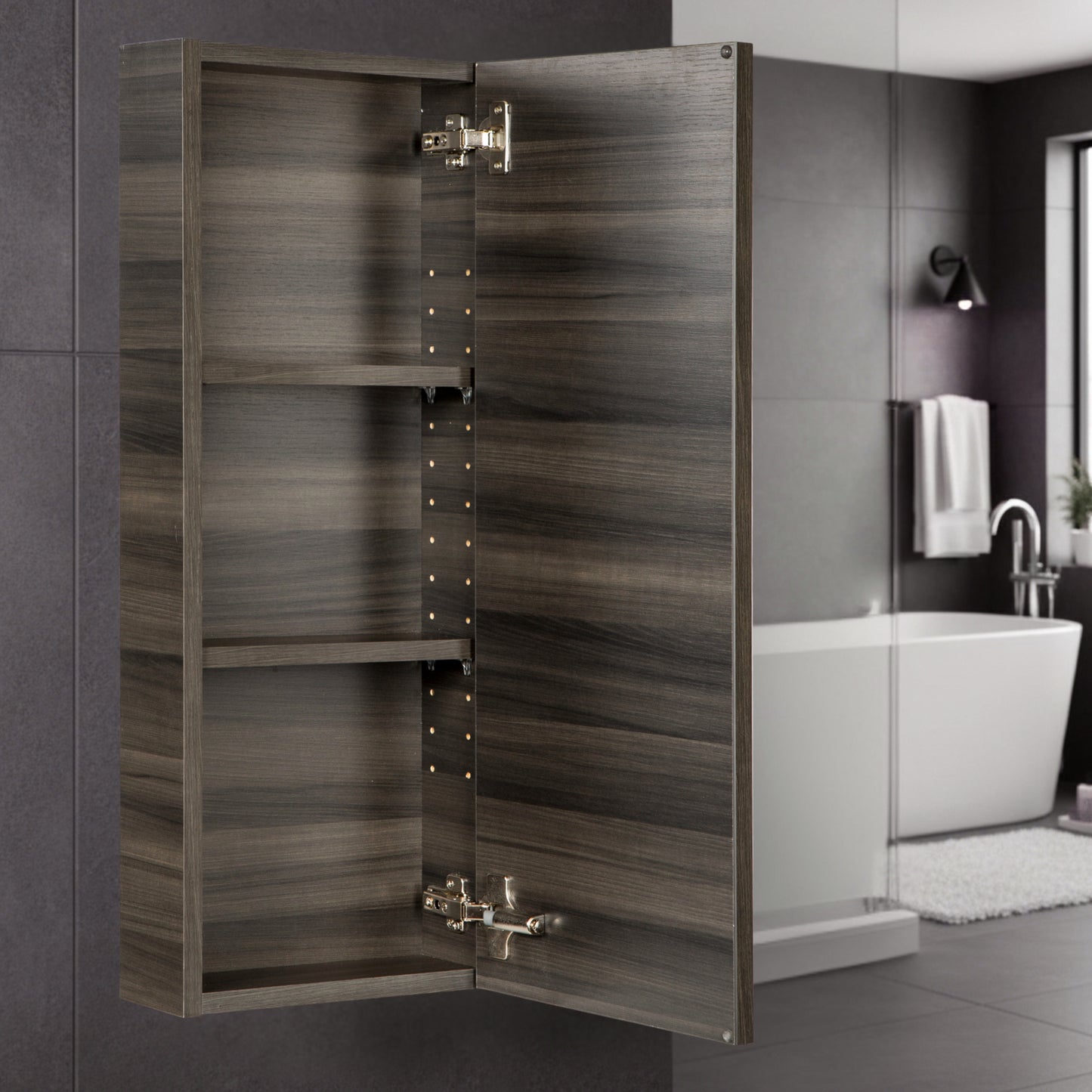 Silhouette 12" W x 30" H Wall Mounted Medicine Cabinet - Zambukka