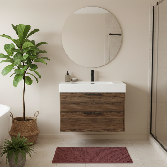 Savoy 30" Single Sink Wall Mounted Cultured Marble Top Bathroom Vanity - Americana