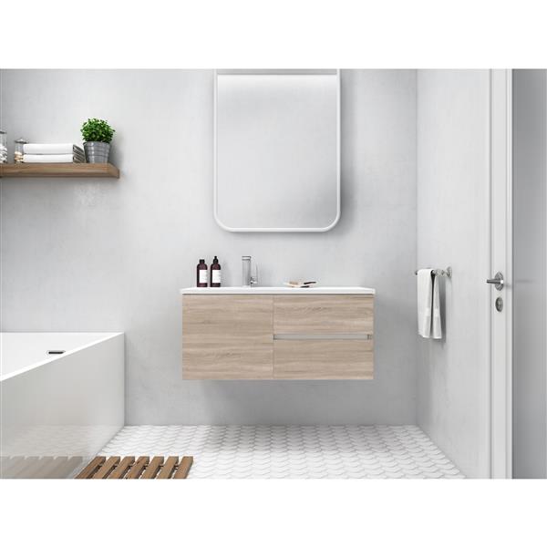 Beachwood 42" Wall Mount Modern Bathroom Vanity - Organic