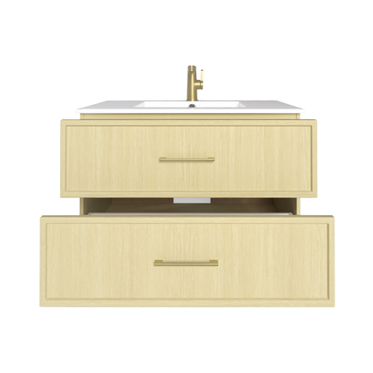 Cassidy 36" Slim Shaker Wall Mount Vanity - Lago