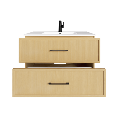 Cassidy 36" Slim Shaker Wall Mount Vanity - Natura