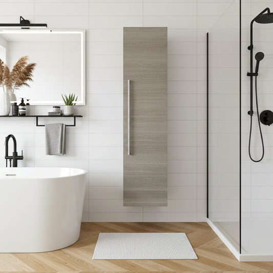 Silhouette 15" W x 48" H Wall Mounted Linen Cabinet - Aria