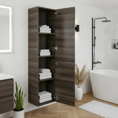 Silhouette 15" W x 48" H Wall Mounted Linen Cabinet - Zambukka