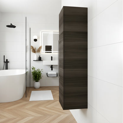 Silhouette 15" W x 48" H Wall Mounted Linen Cabinet - Zambukka