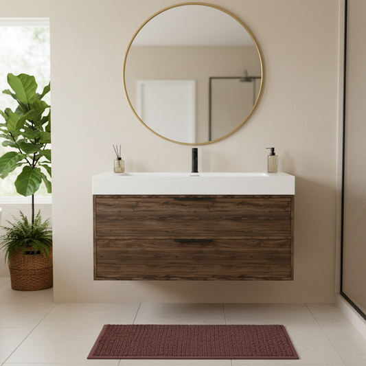 Savoy 42" Single Sink Wall Mounted Cultured Marble Top Bathroom Vanity - Americana