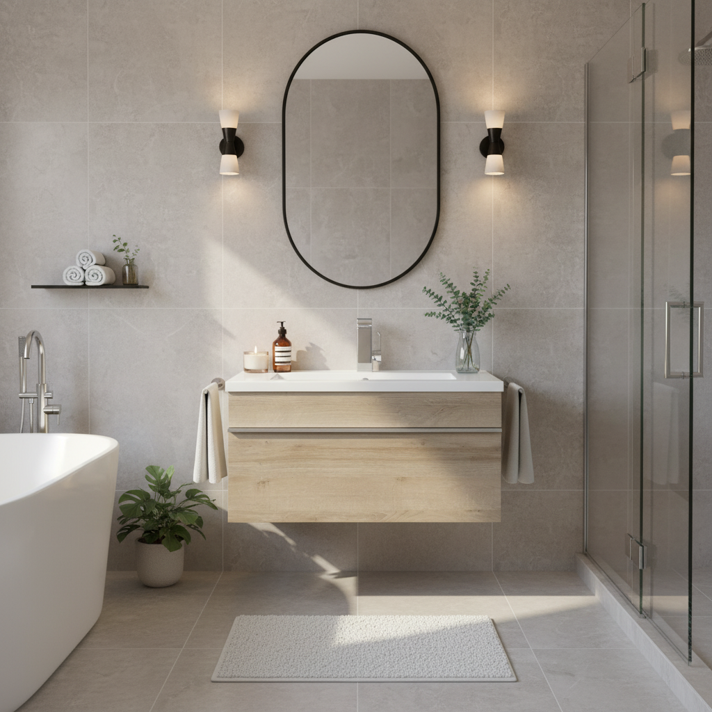 Trough 30" Wall Mount Modern Cultured Marble Top Bathroom Vanity - Organic