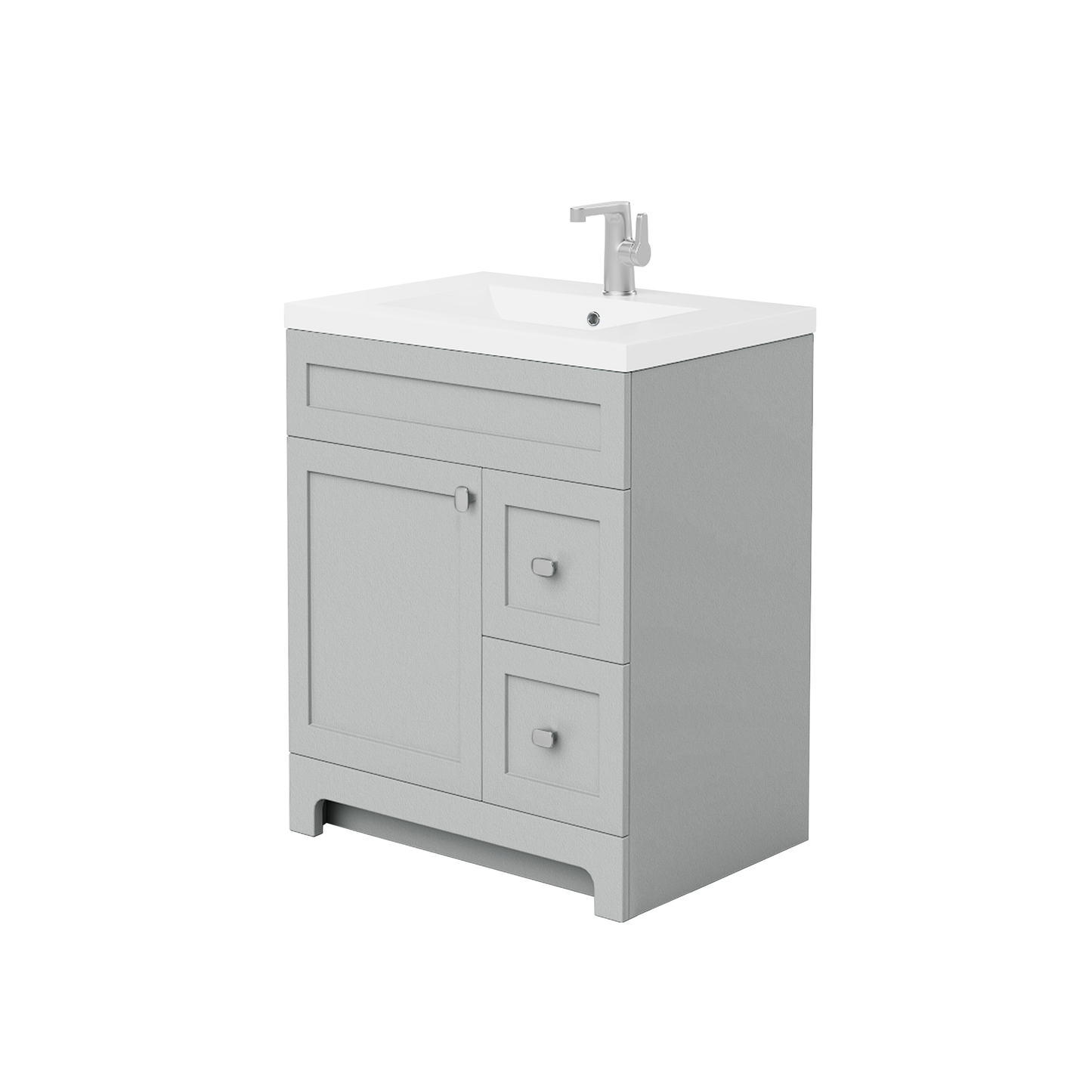 Daisy 30" Freestanding Vanity w/top and Modern Shaker Doors - Canadian Grey