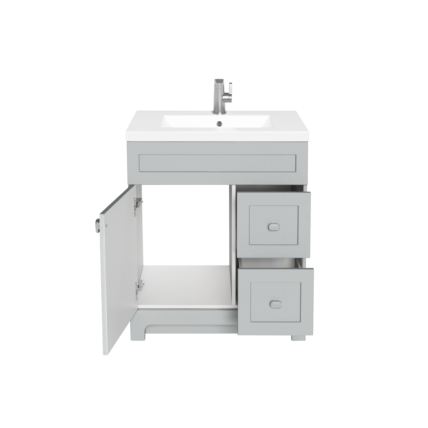 Daisy 30" Freestanding Vanity w/top and Modern Shaker Doors - Canadian Grey