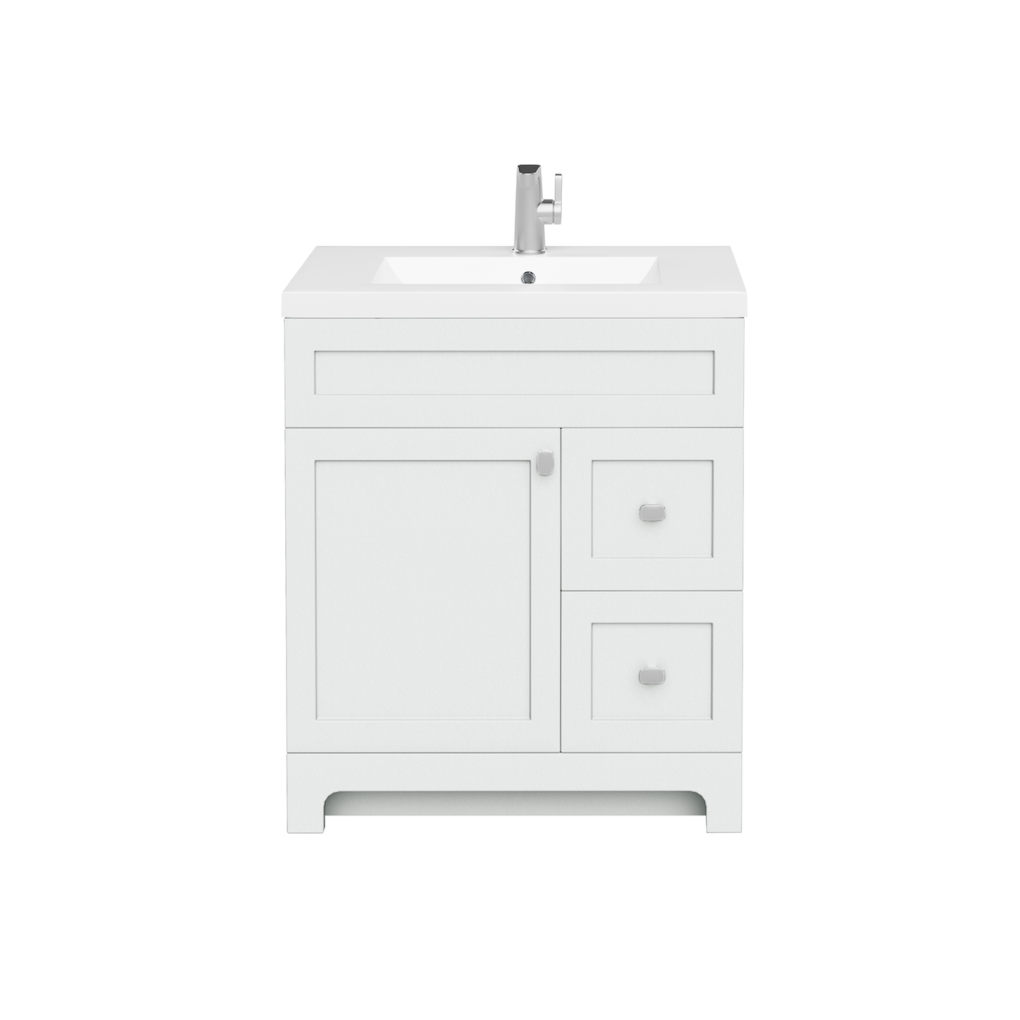 Daisy 30" Freestanding Vanity w/top and Modern Shaker Doors - White