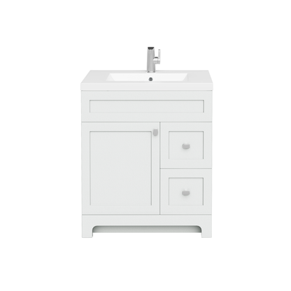 Daisy 30" Freestanding Vanity w/top and Modern Shaker Doors