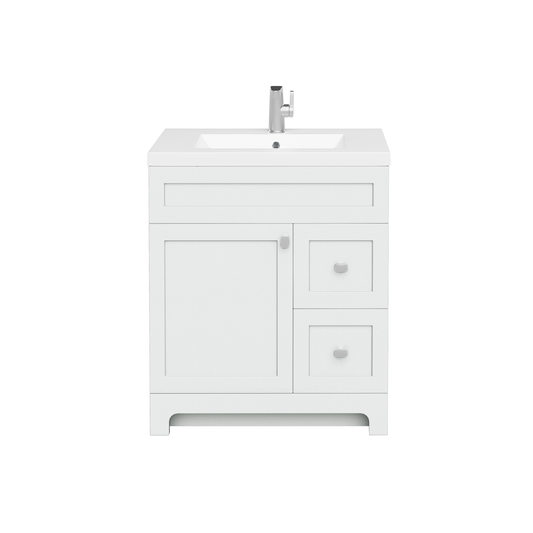 Daisy 30" Freestanding Vanity w/top and Modern Shaker Doors